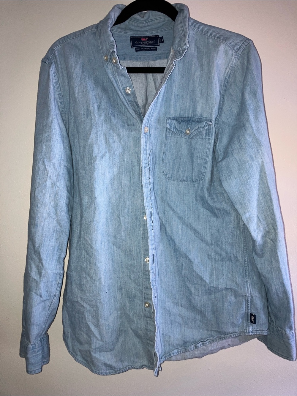 Men's Vineyard Vines Button Down Slim Fit Crosby Shirt Medium Denim